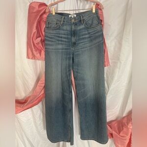 “NWT RE/DONE High Rise Wide Leg Crop Jeans Vintage Wash $300 Retail”